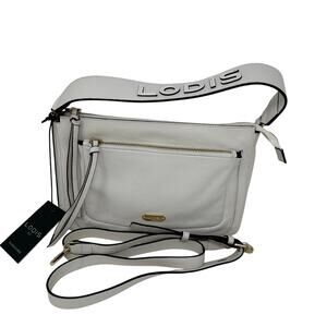 Lodis Payton Crossbody Bag Vanilla Pebbled Leather Multi Compartment Minimalist